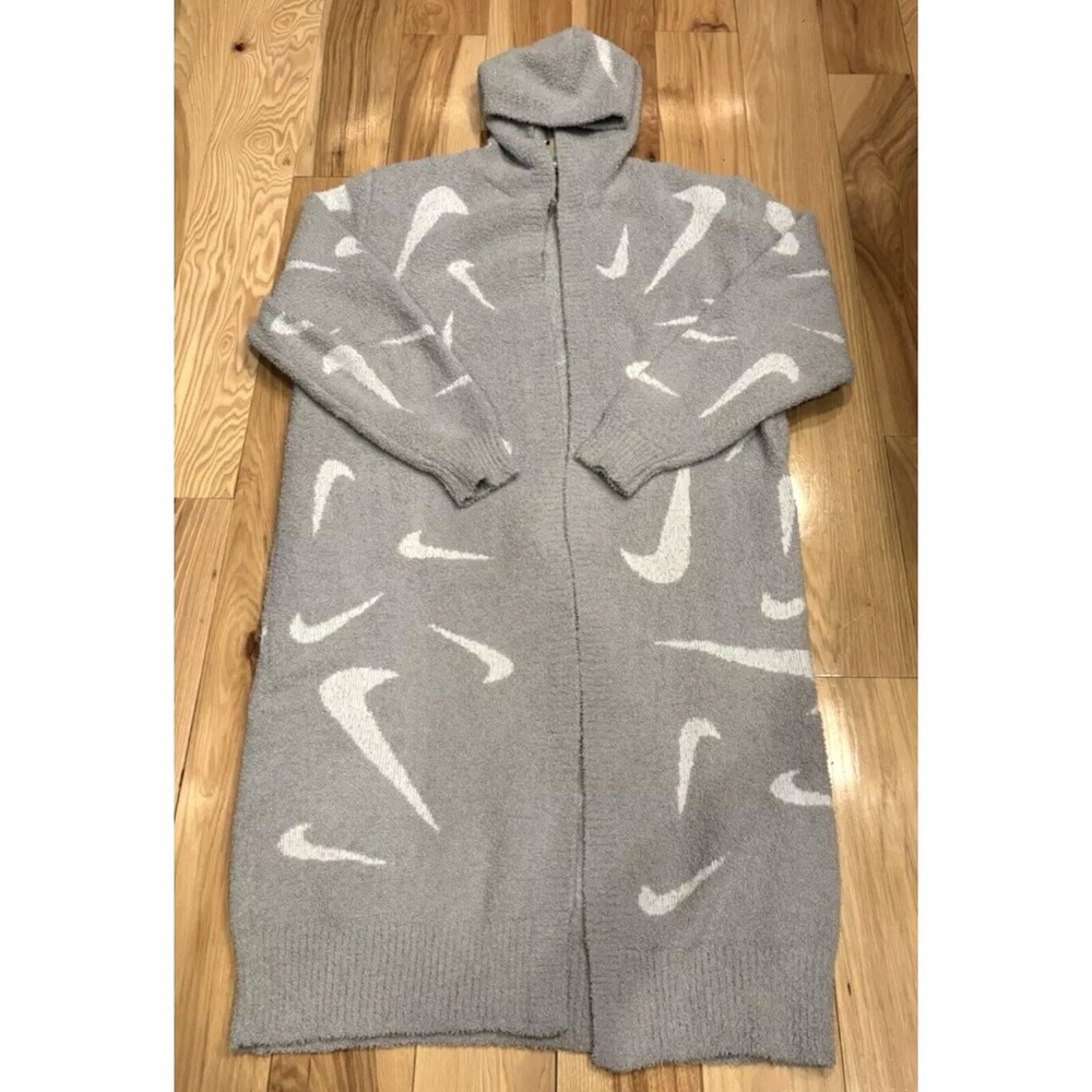 Nike Phoenix Cozy Boucle Long Knit Cardigan Women Grey FD4282-077 Women's Medium - Picture 6 of 9